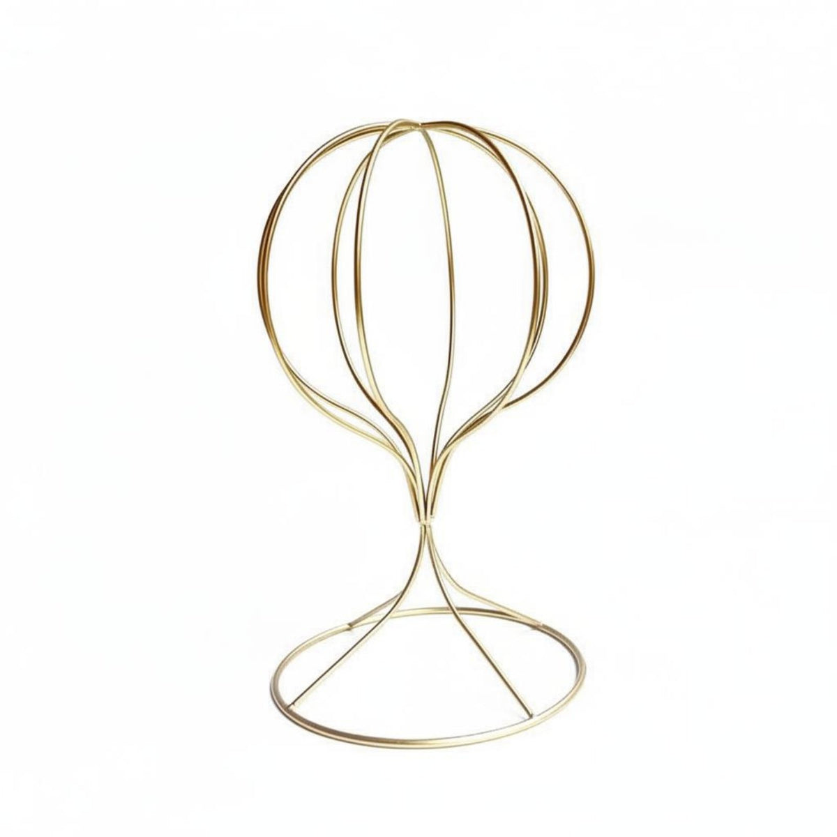 Gold Hat Display Stand Minimalist Design Wireframe Hat Holder Metal Hairpiece Holder Multi-Use Desktop Hairpiece Stand
