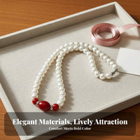 2 Pieces Faux Pearl Necklace and Bracelet Set Ideal Gift Pearl Jewelry Set
