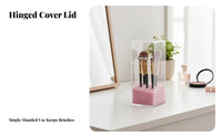 Lidded Brush Holder Keeps Brushes Organized Cosmetic Organizer for Vanity, Women