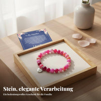 Crystal Bead Bracelet with Card Includes Meaningful Cards for Mother's Day, Aunt