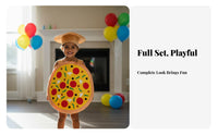 Pizza Costume Includes Hat Pizza Cosplay Set Double-Sided for Performances, Kids