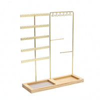 Jewelry Stand with Wooden Base Allall-Purpose Jewelry Display Stand Open-Frame
