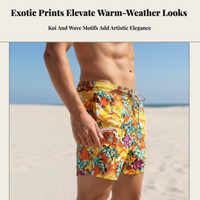 Quick Dry Beach Shorts, Lightweight, Aquatic, Holiday, Men