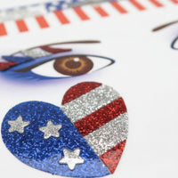 Independence Day Glitter Face Sticker Easy to Apply American Flag Face Jewels
