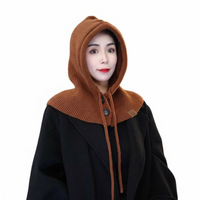 Women's knit nose cover winter hat with scarf