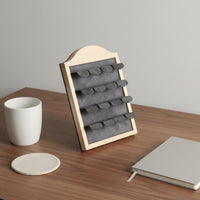 Wooden Earring Rack Large Capacity Tabletop Jewelry Display for Market Stall