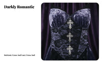 2 Pieces Velvet Slip Dress with Lace Shrug Lace Bell Sleeve Short Jacket Dress