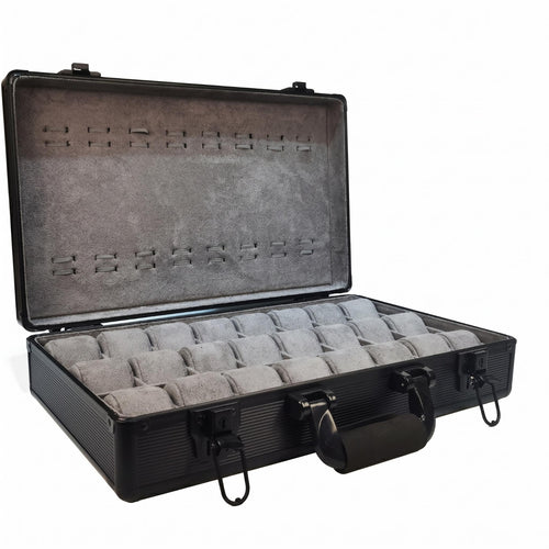 Watch Display Case 24-Slot Watch Case Windowed Lid