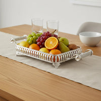 Metal Serving Tray Silver Rectangular Serving Tray Easy to Clean