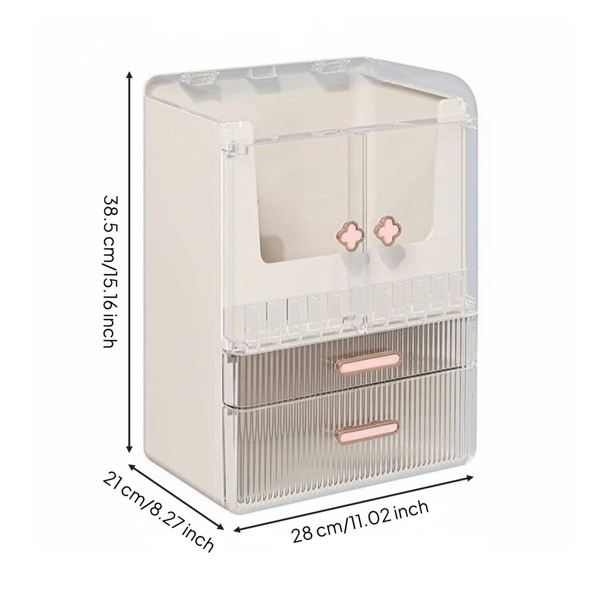 Desktop Cosmetic Storage Box Elegant Design Vanity Countertop Organizer Waterproof Skincare Display Case with Lid for Women