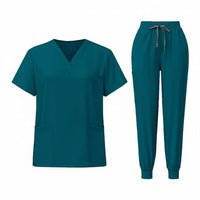 Nurse Attire Set Multi-Pocket V-Neck Scrub Set Soft and Comfortable