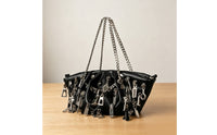 Ruched Shoulder Bag Stylish Handbag with Chain Strap Dumpling Bag Chic Purse Trendy for Women, Night out, Parties