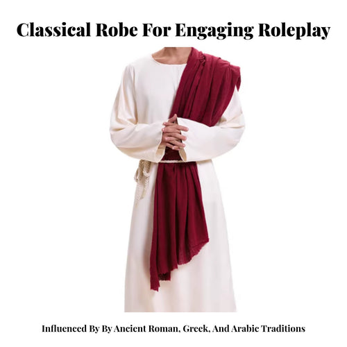 3 Pieces Biblical Robe Set Full-Length Design Biblical Robe and Headpiece Set