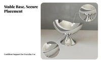 Fluted Pedestal Tray Silver Crescent-Shaped Tray Stable Base