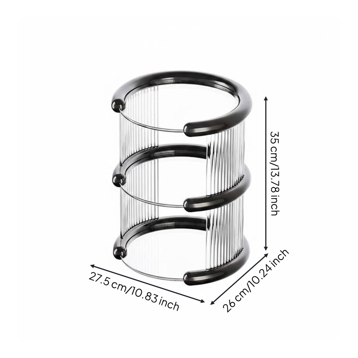 Desktop Beauty Organizer Sturdy Tiered Makeup Stand Transparent for Dresser