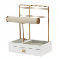 Jewelry Display Stand Large Capacity Earring and Necklace Holder Earring and Bracelet Holder Stable Base Crossbar Jewelry
