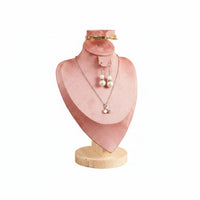 Necklace Display Bust Wood Base Jewelry Display Bust Pink