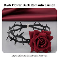 flower and Thorn Necklace Dark Romantic and design Neck Jewelry Adjustable Fit for Cosplayers