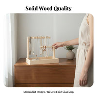 Solid Wood Wooden Jewelry Stand Minimalist Design Tabletop Jewelry Display Accessible Design for Women, Dresser Top, Bedroom, Closet