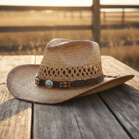 Straw Cowboy Hat Breathable Cowboy Straw Hat Protection for Outdoor