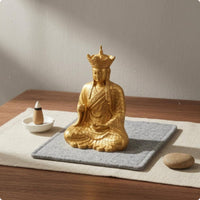 Dizang Bodhisattva Figurine Alloy Dizang Bodhisattva Figurine Ornate Household Adornment Decor