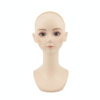 Mannequin Head with Shoulders Stable Manikin Head with Shoulders Life-Size Hairpiece Display Bust for Cosplayers, Salons