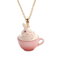 Pendant with Teacup Cute Bunny Pendant Kawaii for Teens