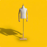 Male Mannequin Torso Textile-Covered Male Torso Mannequin Wooden Base