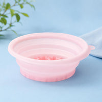 Foldable Silicone Face Basin Matte Finish Collapsible Face Bowl Ribbed