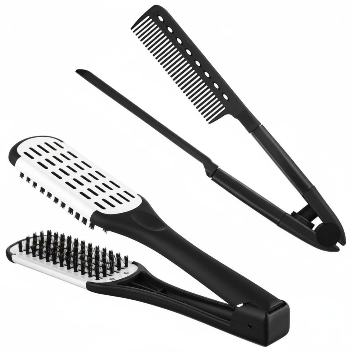 2 Pieces Detangling Boar Bristle Hair Brush Hollow Vented Design Double Sided Bristle Brush Protects Hands From Heat for Women, Salon, Home