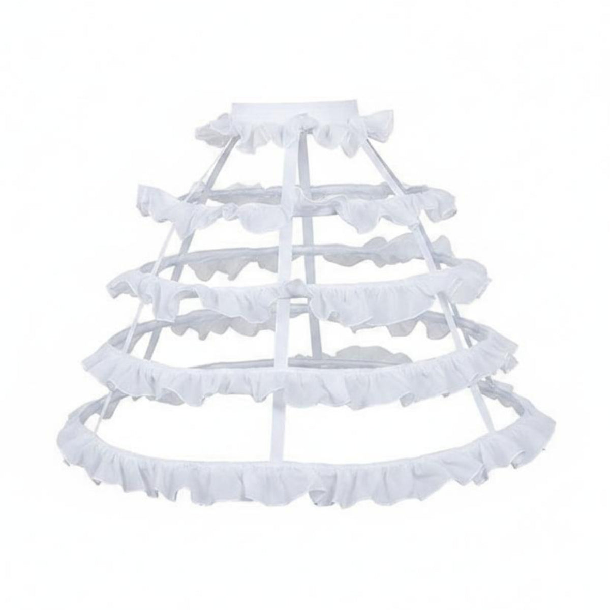Hooped Petticoat Ruffled Hem Full Shape Slip Skirt Lightweight Transparent