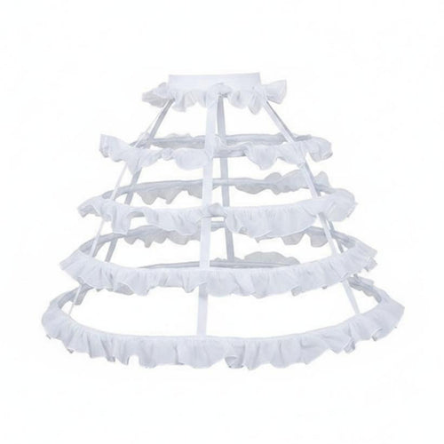 Hooped Petticoat Ruffled Hem Full Shape Slip Skirt Lightweight Transparent
