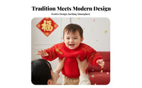 Infant New Year Costume, Chinese Style Tang Suit, Red Festive Dress, Boys & Girls, Soft Material