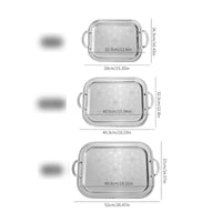 3 Pieces Stainless Steel Serving Tray Mirror Polished Tableware Food