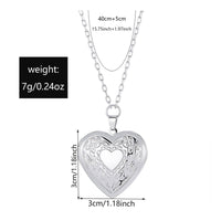 Heart Locket Necklace Keepsake Gift Photo Frame Locket Romantic for Mother's Day