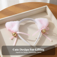Soft Cat Ear Headband Cute Design Cat Girl Cosplay Ears Headband with Chime S Soft and Comfortable Furry Creature Ear Hair Hoop