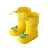 Children's Rain Boots Lightweight Kids' Rubber Boots Drawstring Top
