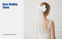 Bride Knot Veil, Creative Wedding Hair Accessory, Cream Ribbon, Bridal Decoration