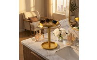 Glasses Display Stand with Tray Metal Glasses Organizer Eyeglass Stand Gold-Colored Sunglass Holder Decorative for Vanity