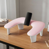 U-Shaped Nail Arm Rest PU Leather Tilted Manicure Hand Rest Lamp Space