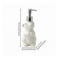 Rabbit-Shaped Dispenser Bottle 180 Ml Rabbit Pump Bottle Glossy White for Sink