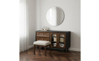 Multi-Functional Design Solid Wood Dressing Table Sturdy Construction Wooden Dressing Table Set Adjustable Configuration Vintage Writing Desk Vanity for Small Areas