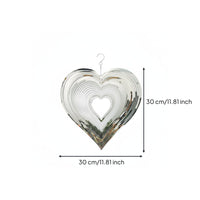 Heart Wind 3D Rotating Heart Wind Chime Easy to Hang for Garden, Balcony