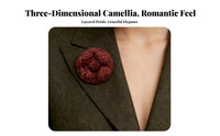Classic Design Tweed Camellia Brooch Elegant Camellia Flower Lapel Pin for Bridesmaids, Mothers, Formal Events, Special Occasions, Parties