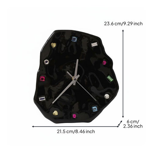 Wall Clock Irregular Ceramic Clock Quiet Sweep Mechanism Timekeeping Device for Living Room, Bedroom, Office