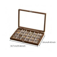 24 Compartment Jewelry Box Compartmented Tray Display Storage Dust Protection