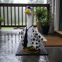 Goose Referee Costume Working Whistle Yard Ornament Black-and-White Stripes