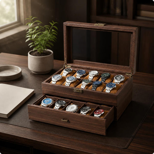 Wooden Watch Box Dust Protection Watch Display Box Easy to Clean