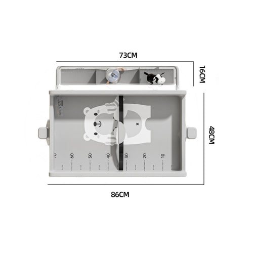 Multi-Functional Mobile Baby Changing Station Silent Casters Adjustable Height Changing Table Formaldehyde-Safe for Newborns, Infants