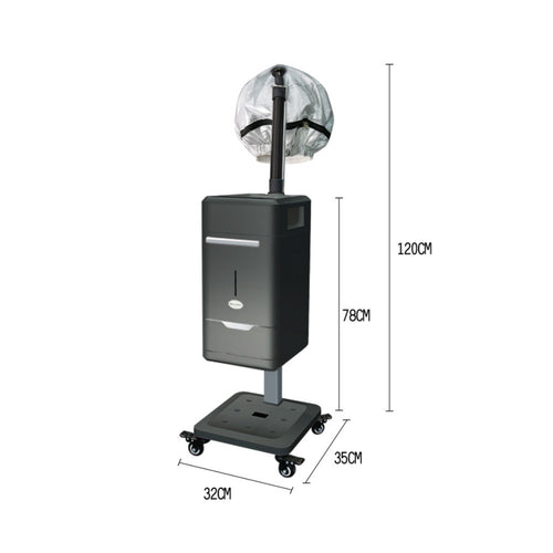 Floor-Standing Hair Steamer 110V Silver-Toned Hooded Hair Steamer Beauty Equipment Caster Wheels